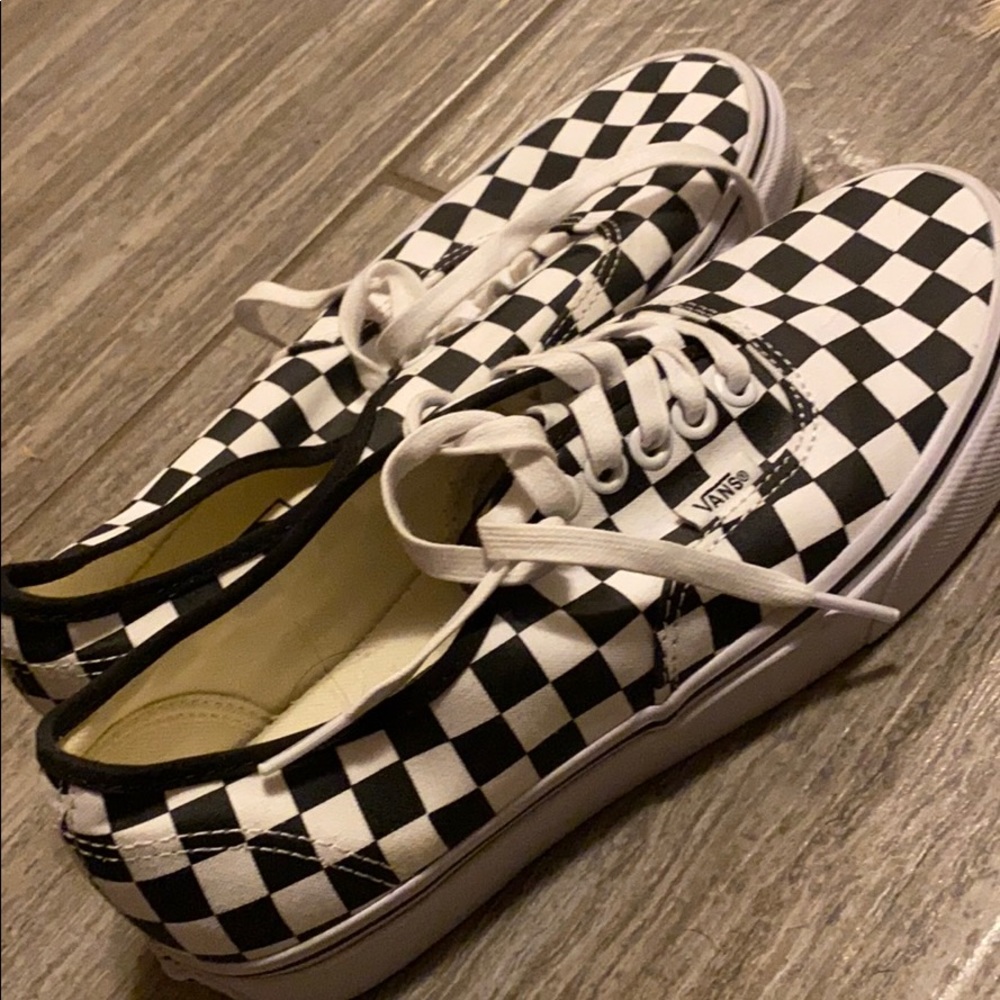 Size 8 checkered authentic vans